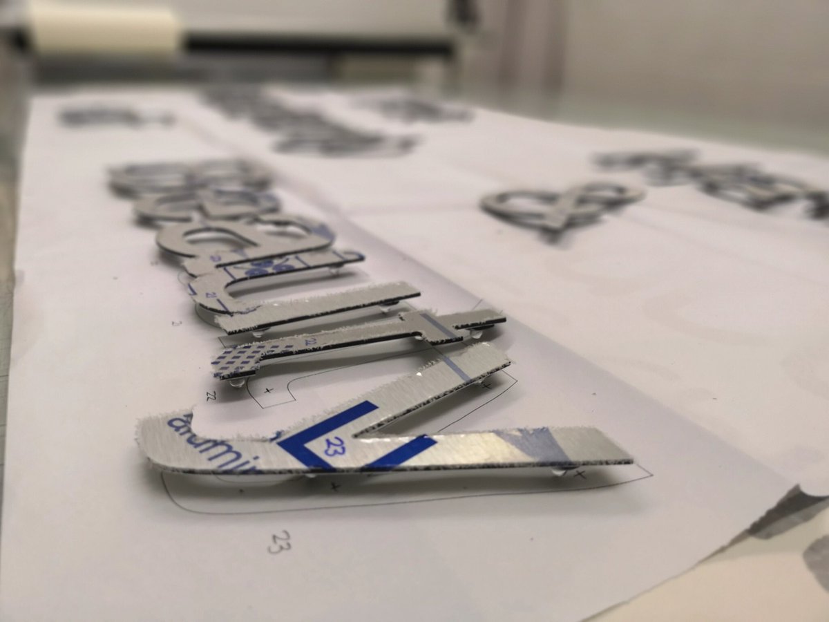 EliteSigns's tweet photo. #sneakpeek of our #sign #team preparing some #flatcut #lettering ready for #installation for #Academy or #Hair & #Beauty https://t.co/PmKk2AtVr4