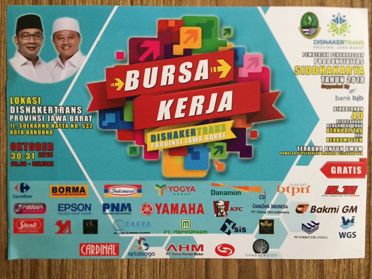 Jobfair Disnakertrans Provinsi Jawa Barat 30-31 Oktober 2018