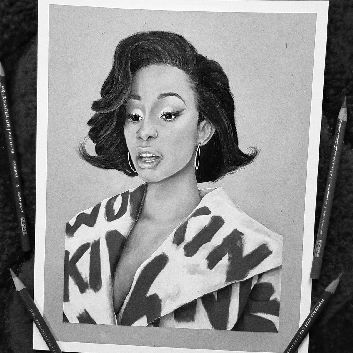 2 drawings of my fav ofc! <a href="/iamcardib/">Cardi B</a> #cardib #iamcardib #art #drawing #art #illustration #draw #artist #sketch #sketchbook #paper #pen #pencil #artsy  #prismacolor #strathmore