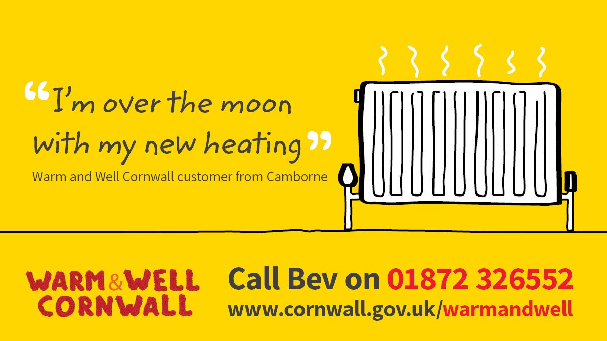 If you or someone you know is struggling to keep their home warm and is at risk of ill health, call Bev to see see if our Warm and Well programme can help cornwall.gov.uk/warmandwell
