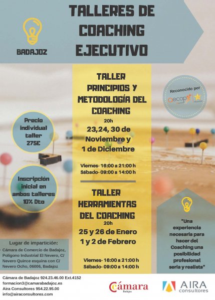 💪 Próximo talleres formativos sobre #coaching. ¡¡¡Infórmate!!!  📥 ow.ly/9CTa30mnQ1a