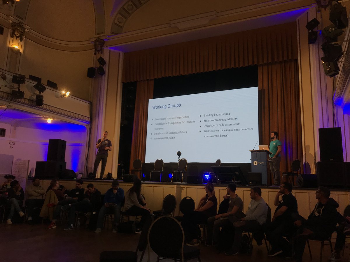 EthMagicians's tweet image. Finished up Principles and discussion in the round. 

Now #ETHSecurity overview &amp;amp; demo and how their ring has evolved.