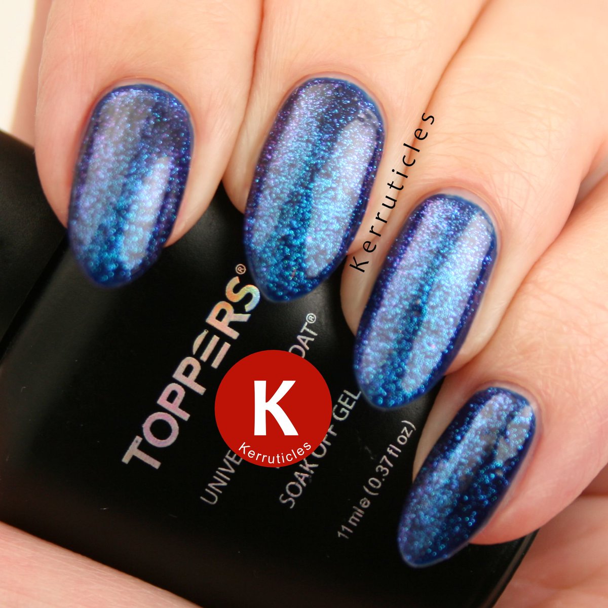 Kerruticles's tweet image. Love the new @toppersnails #gel top coats. This is Bluesky A24 with Toppers Top Secret over the top ckerr.net/2AxGftm Lovely shimmery effect. #gelnails #gelpolish