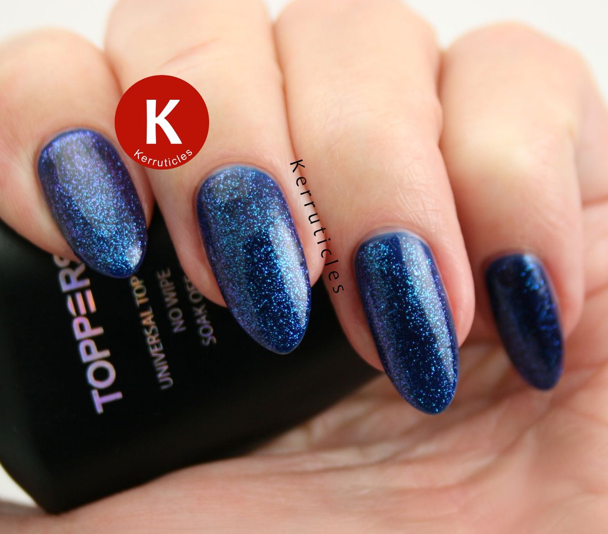 Kerruticles's tweet image. Love the new @toppersnails #gel top coats. This is Bluesky A24 with Toppers Top Secret over the top ckerr.net/2AxGftm Lovely shimmery effect. #gelnails #gelpolish