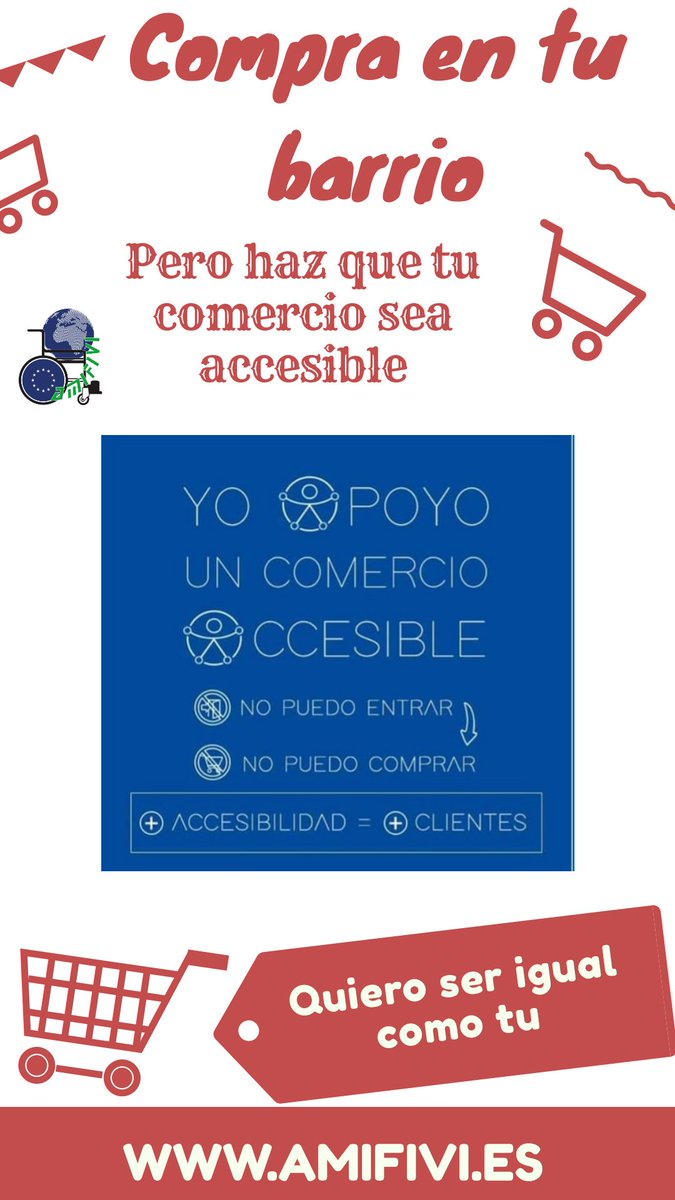 Amifivi's tweet photo. "Compra en tu Barrio", pero hazlo #accesible.

NO PUEDO ENTRAR ⤵️
NO PUEDO COMPRAR ➕ ACCESIBILIDAD ➕ CLIENTES

Por unos comercios #accesibles https://t.co/FkYkpNWxlw