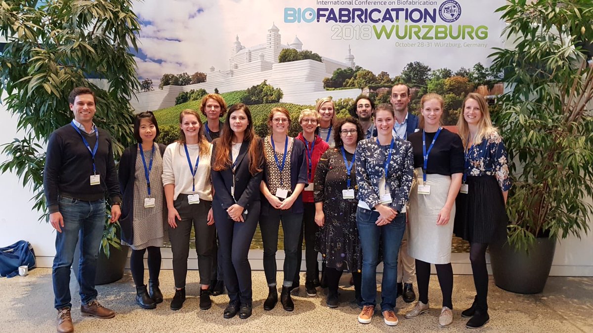 Our scientists at the Biofabrication conference in Würzburg! #isbf2018 #biofabrication @ISBioFab @UMCU_Intl @UniUtrecht