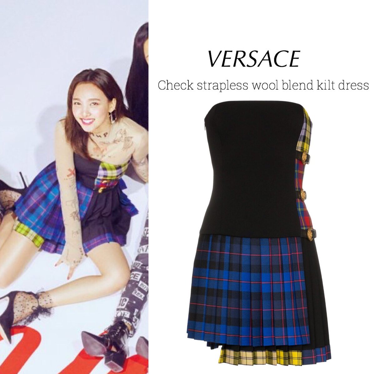 Twice Closet The 6th Mini Album Yes Or Yes Versace Check Strapless Wool Blend Kilt Dress 2 795 00 Usd Twice Nayeon 트와이스 나연 Yesoryes T Co Gnrqghuuio