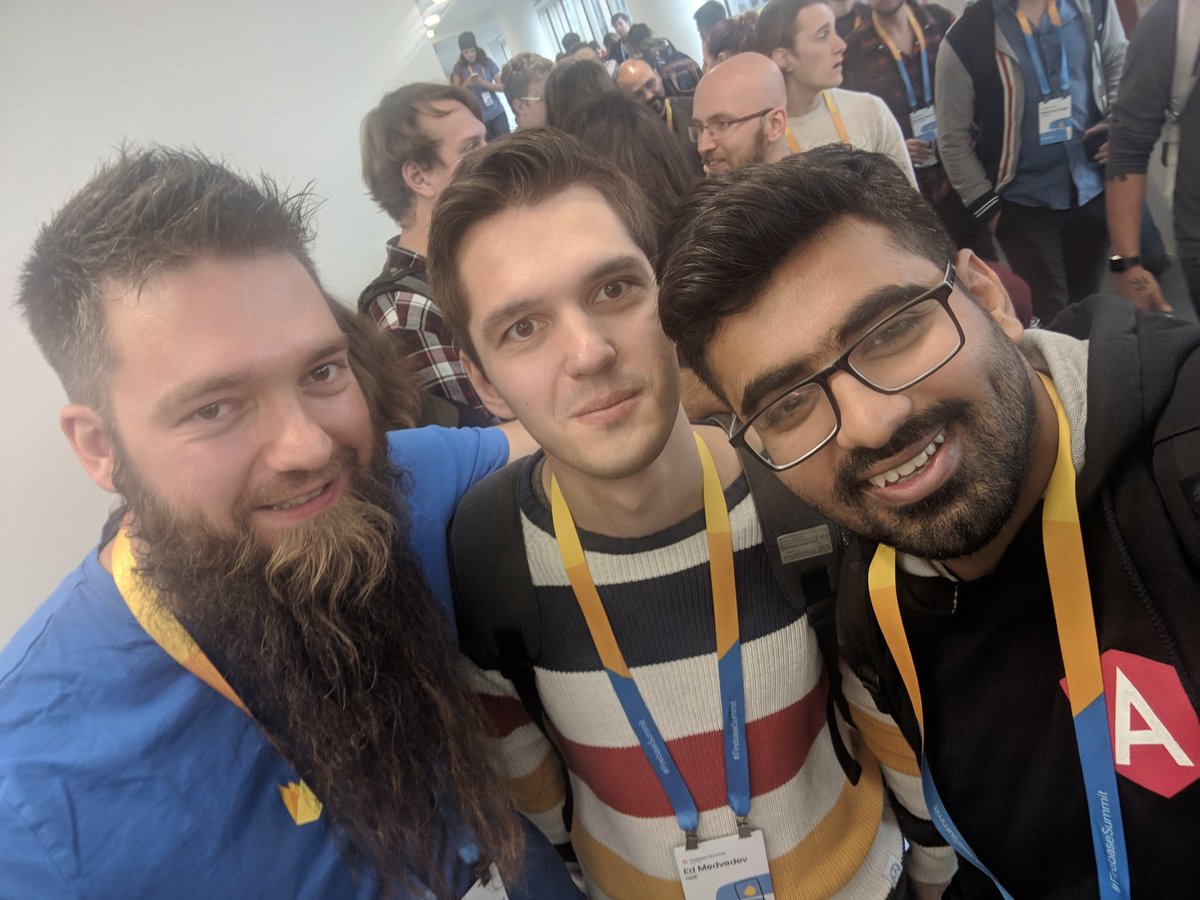 Enjoying <a href="/Firebase/">Firebase</a> Summit with #Switzerland friends <a href="/lukaselmer/">Lukas Elmer</a> <a href="/ohaithear/">Ed M.</a> #FirebaseSummit #BetterTogether