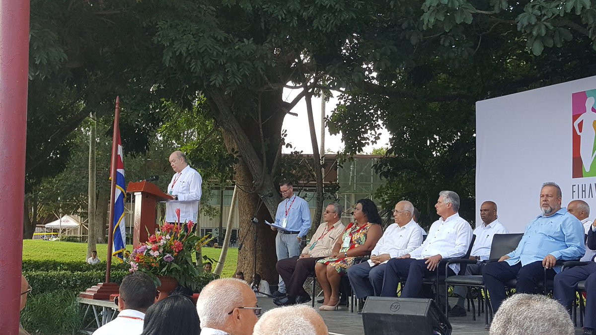 Rodrigo Malmierca, Minister of Foreign Trade and Foreign Investment, at the inauguration of the Havana Fair.