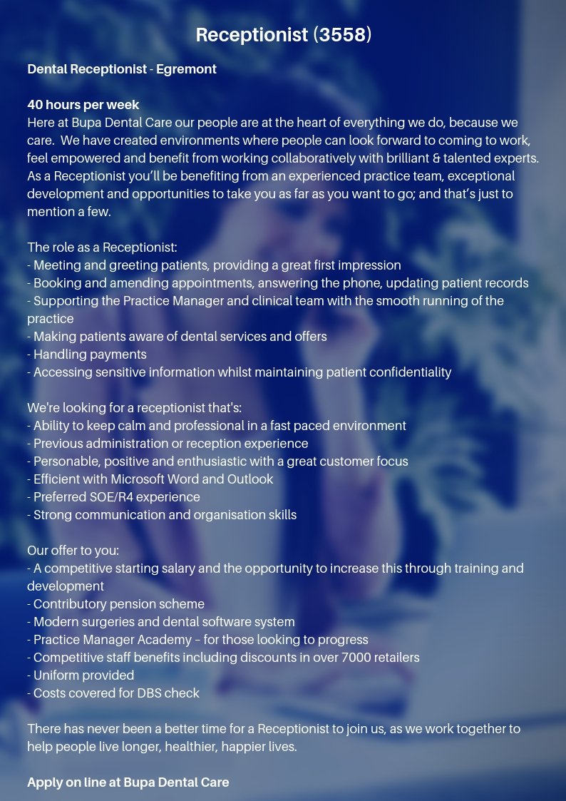 Great job opportunity! 😁 To apply, please pop in to any of our outreach centres so that we can review your CV. Project supported by the Copeland Community Fund - bit.ly/2FL02VS  ☎️