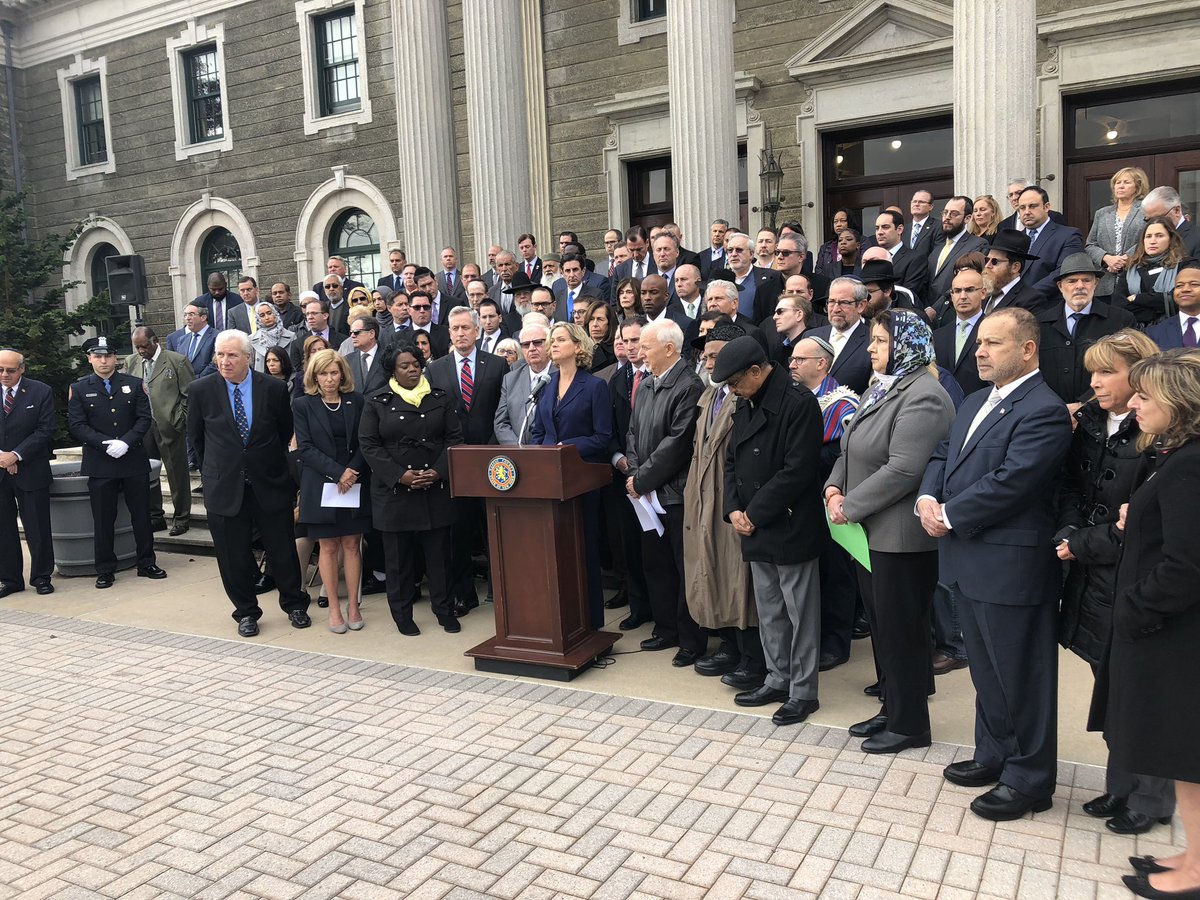 ScottEidler's tweet image. “There is no place for anti Semitism in Nassau County or in America,” says @NassauExecutive Laura Curran