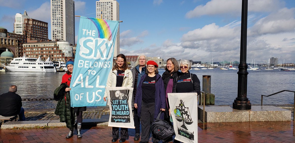 We are gathered at Moakley Courthouse #youthvgov rally. @MothersOutFront #TrialoftheCentury . Standing behind the Youth as they assert their right to livable climate. The youth demand a science based climate recovery act. Join us on this beautiful day!