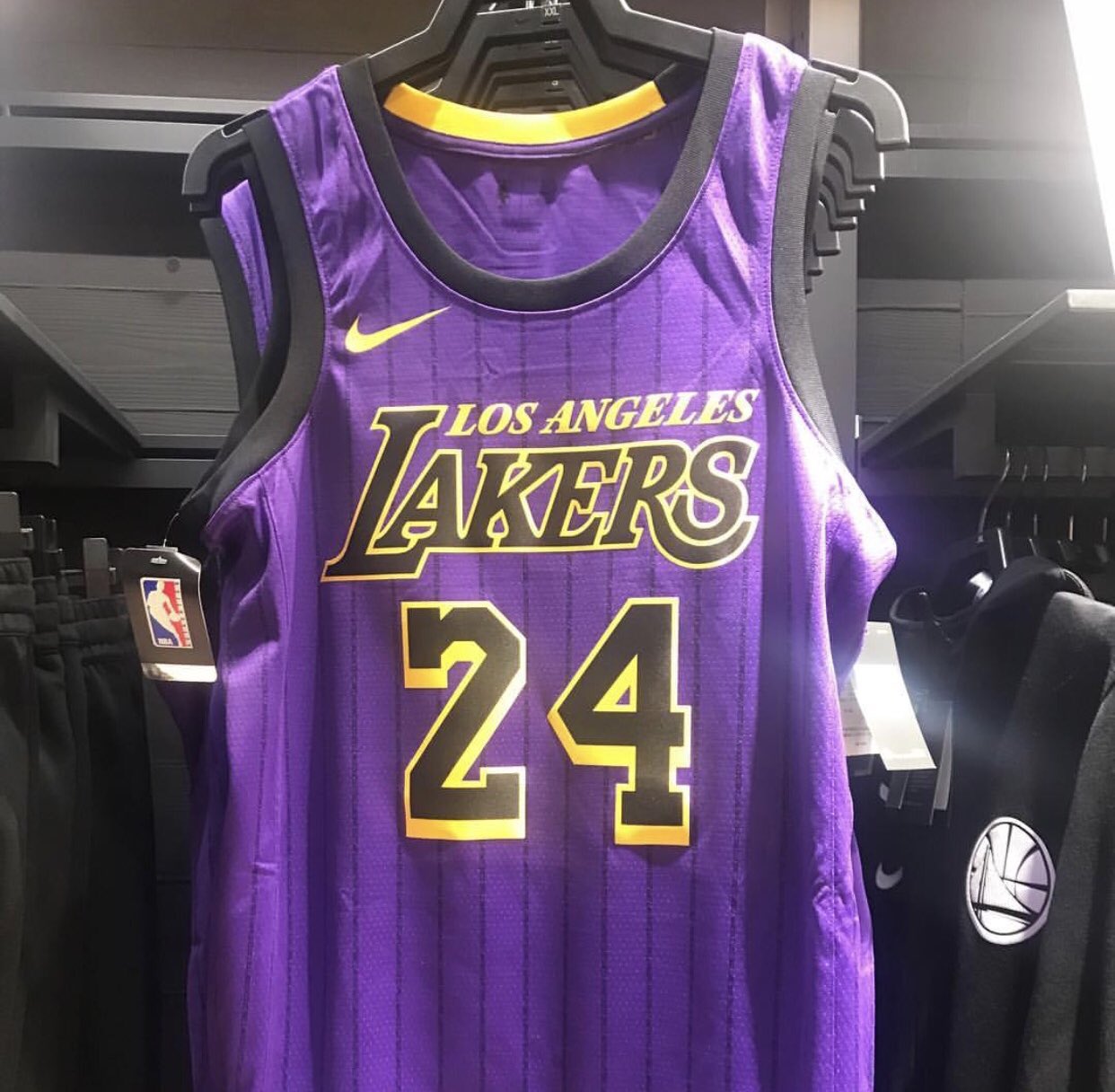 Lakers Social on X: Purple pinstripes for the #Lakers city edition jerseys    / X