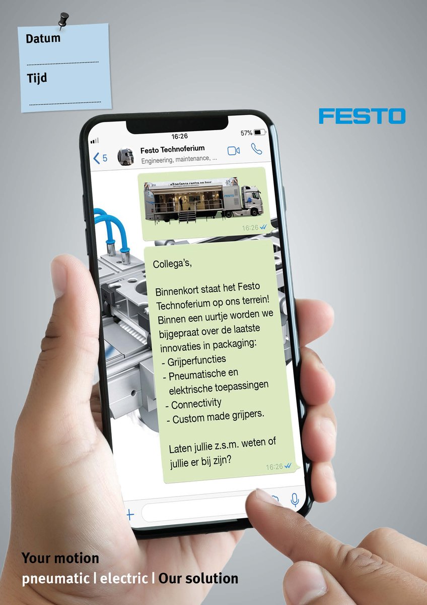 Vooraankondiging (poster) met gebruik van WhatsApp om te verwerken in een nieuw soort uitnodiging.