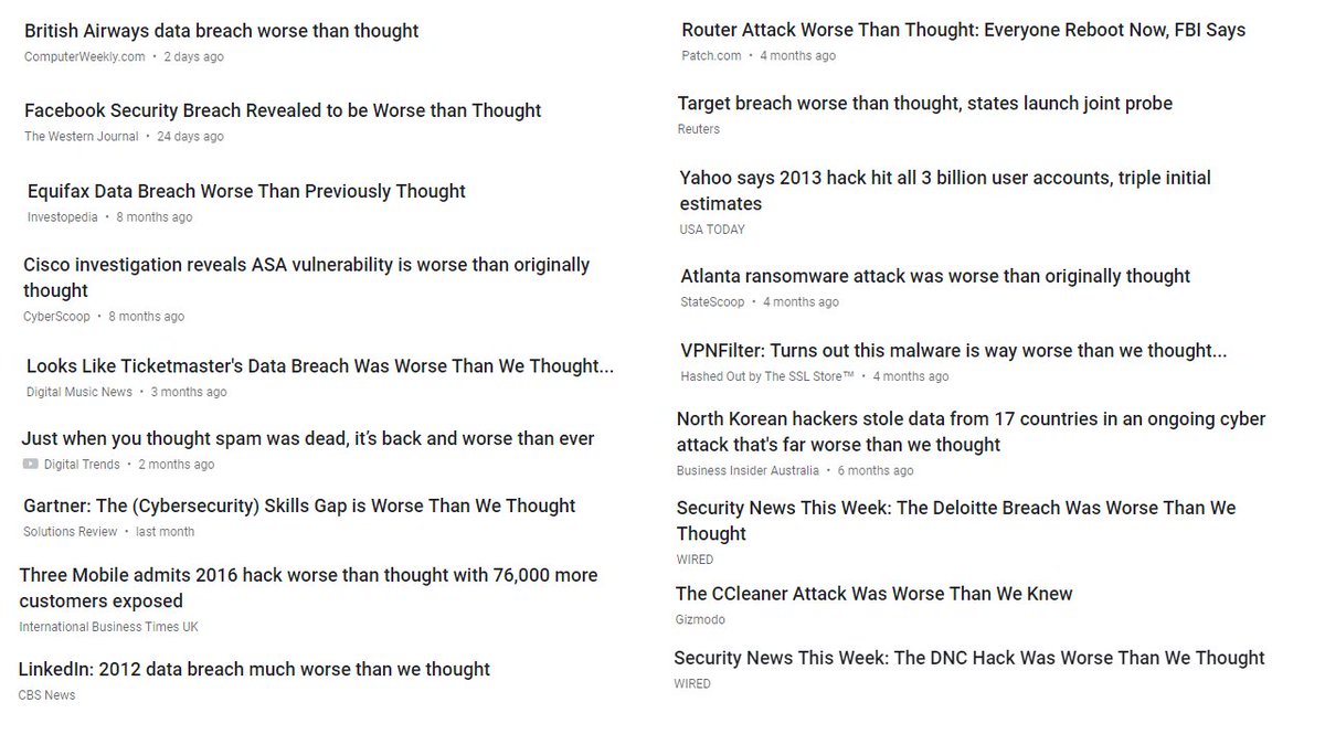I've got this crazy feeling that there is possibly a pattern here ... 
#databreach #infosec #CyberSecurity