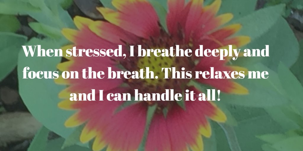 stradartz's tweet image. When stressed, I breathe deeply and focus on the breath. This relaxes me and I can handle it all!