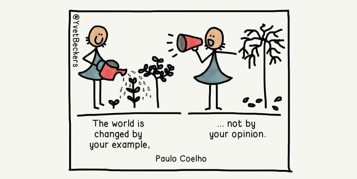 Zullen we met elkaar gewoon gaan DOEN wat we belangrijk vinden, in plaats van het te ZEGGEN?