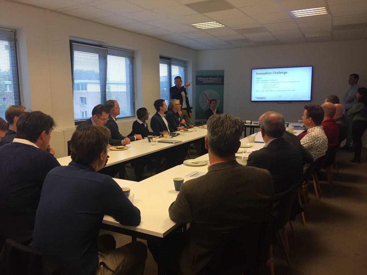 Today we continue with the next phase of the #Innovation #Challenge, the bootcamp! <a href="/erwin_coolen/">Erwin Coolen</a> is currently opening with introducing the sponsors &amp; experts. <a href="/SeaZip_Offshore/">SeaZip Offshore Service</a> <a href="/GeminiWindfarm/">Gemini Windfarm</a> #TKIWindopZee