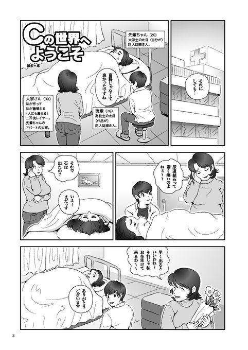 風邪やら何やらで新規に描く余裕梨なので、前回のぽちゃっと!9で頒布した本の自分の6ページ漫画を上げます……(続きはリプに…) 