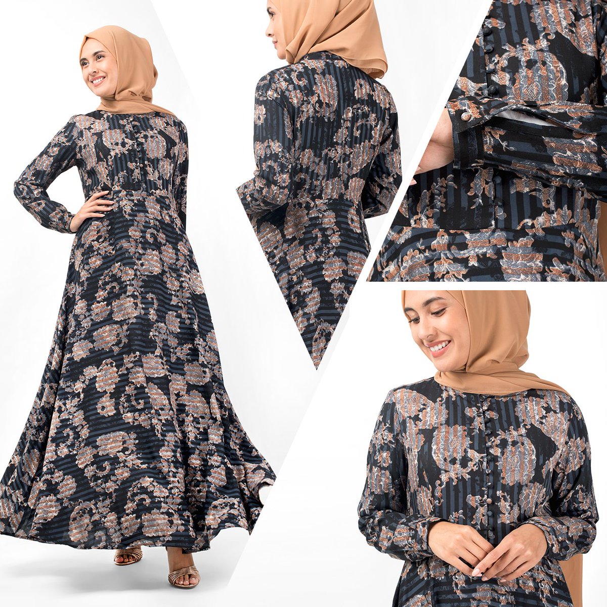 printed burqa design