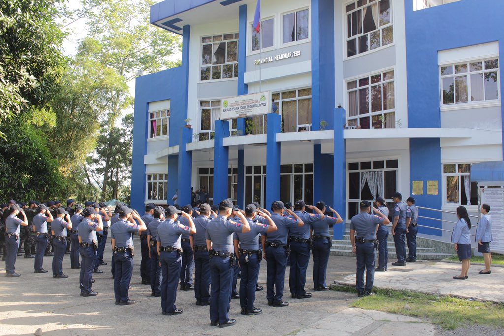 Surigao del Sur PPO (@pio_sdsppo) on Twitter photo Surigao del Sur Police Provincial Office conducted Monday Flag Raising and Awarding Ceremony spearheaded by PSUPT RAMIL C TERSONA, AC PCR Branch held today at Camp Vicente L Pimentel L Sr, Telaje Tandag City (October 29).<a href="/pro13caraga/">PRO 13 CARAGA</a> Surigao del Sur Police Provincial Office conducted Monday Flag Raising and Awarding Ceremony spearheaded by PSUPT RAMIL C TERSONA, AC PCR Branch held today at Camp Vicente L Pimentel L Sr, Telaje Tandag City (October 29).<a href="/pro13caraga/">PRO 13 CARAGA</a>