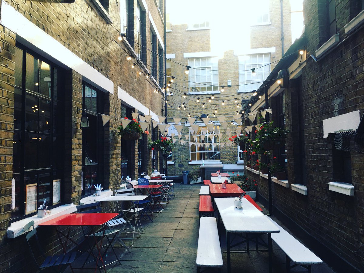 ‘Courtyard Works’ are happening 29th October - 4th November in Sutton Lane. There will be no through access to the Cafe from Clerkenwell Road. Please use the Great Sutton Street Entrance. Courtyard still open for hot chocolates wrapped up in cosy blankets! J+A
