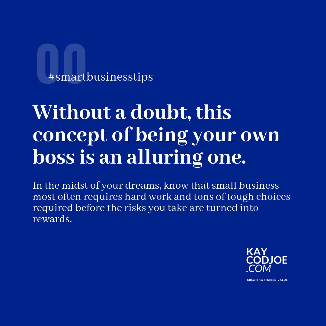 kaycodjoe's tweet photo. Despite the mentioned downsides, it's impossible to describe the sense of accomplishment you'll get from starting and running your own successful business. #smartbusinesstips  #creatingsharedvalue #profitwithpurpose #entrepreneurs #startup #smallbusiness #accra #ghana  #kaycodjoe https://t.co/Mvbf3YXHMt