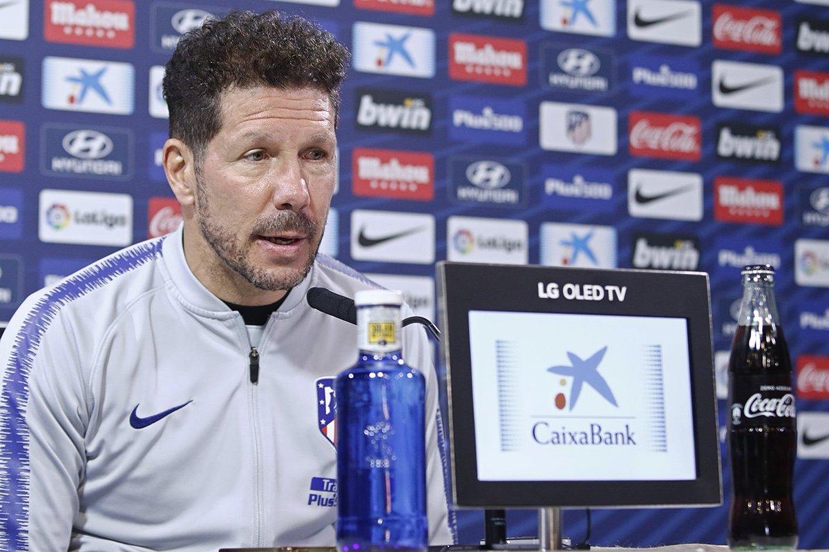 El Cholo Simeone, en rueda de prensa (Foto: @Atleti).