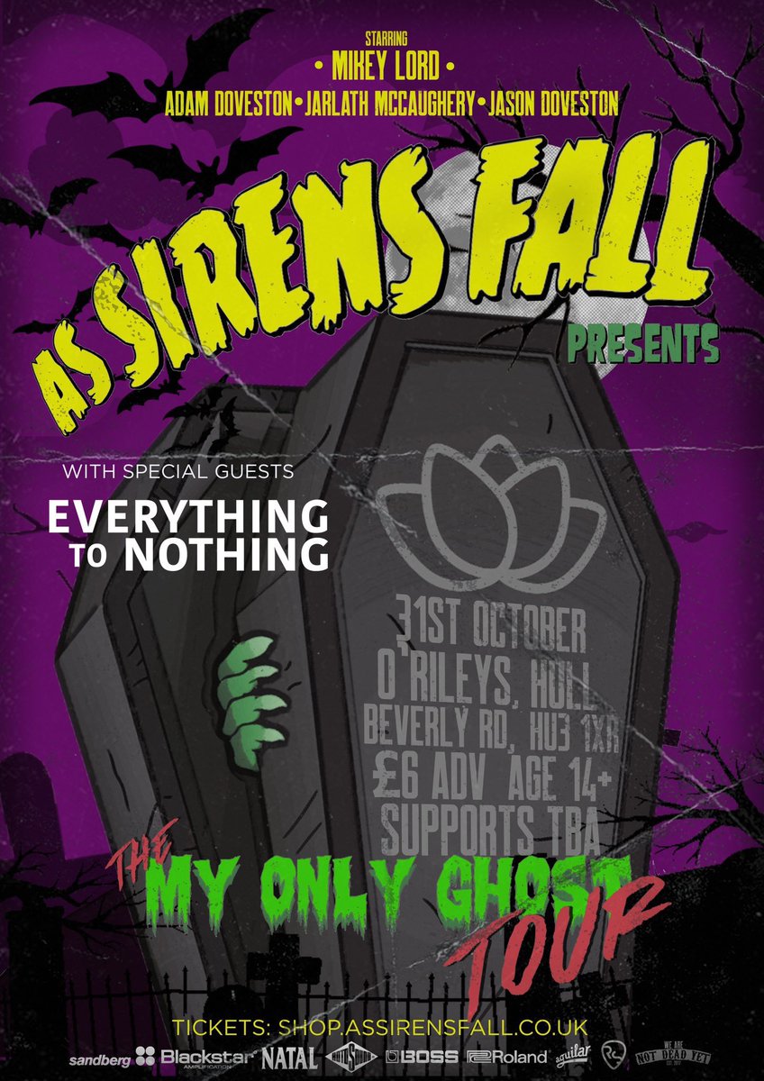 Two days until we support <a href="/AsSirensFall/">AS SIRENS FALL</a> at <a href="/orileyshull/">O'Rileys Hull</a>  tickets on sale contact us for details