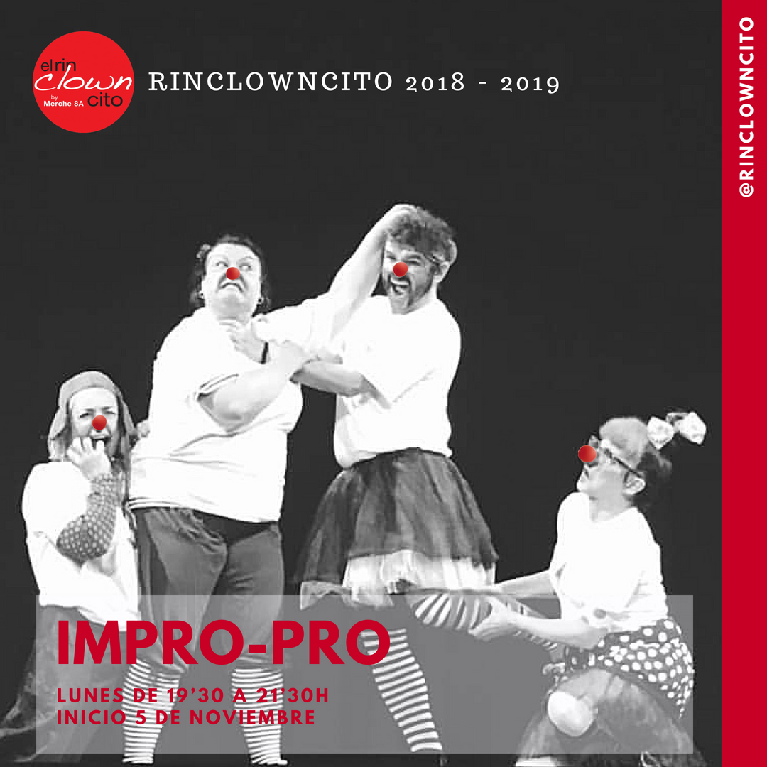 rinclowncito's tweet photo. En noviembre "Clown Impro Pro". Lunes de 19'30 a 21'30. Inicio 5 de noviembre. Impro clown a nivel profesional. Diseñado para clowns que tienen largo recorrido y experiencia en improvisación.
Entrenadora:@Merche8A
#improclown #escuelapayasa #bymerche8a https://t.co/2aiJsazYlh