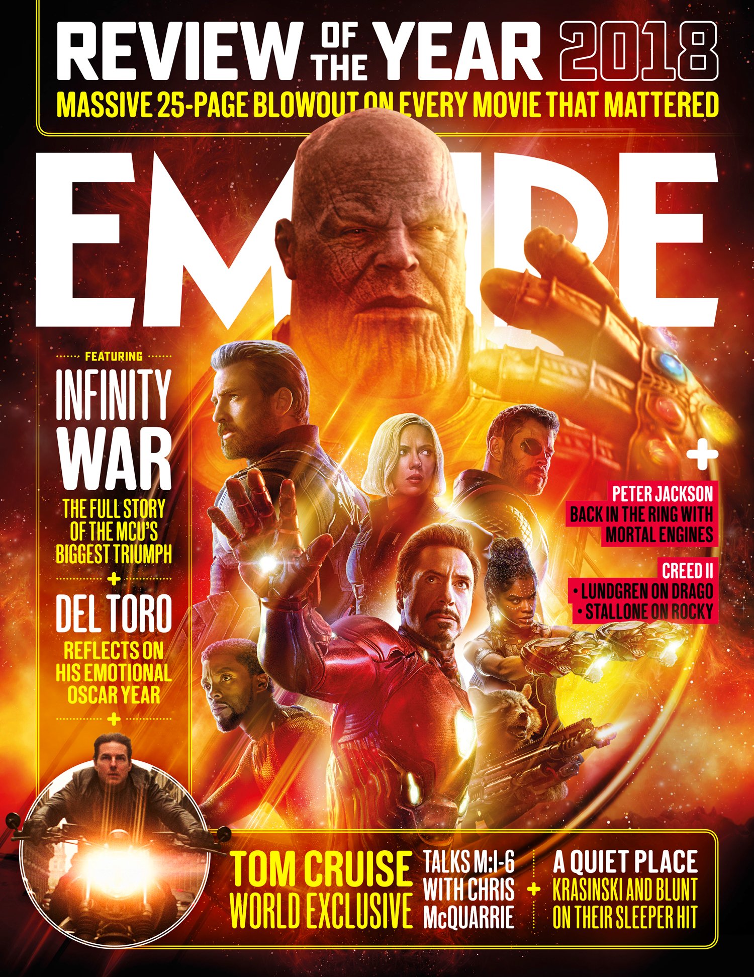 Empire on X The newsstand cover for our December issue the Review of the Year edition starring our film of the year Avengers InfinityWar. On shelves Thursday 1 November. READ MORE