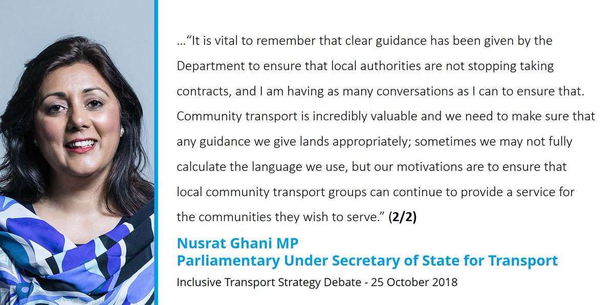 Community Transport Association (@ctauk1) on Twitter photo "Sometimes we may not fully calculate the language we use, but our motivations are to ensure local #communitytransport groups can continue to provide a service for the communities they wish to serve." Read Transport Minister <a href="/Nus_Ghani/">Nusrat Ghani MP</a>'s response to <a href="/LilianGreenwood/">Lilian Greenwood</a>'s question: "Sometimes we may not fully calculate the language we use, but our motivations are to ensure local #communitytransport groups can continue to provide a service for the communities they wish to serve." Read Transport Minister <a href="/Nus_Ghani/">Nusrat Ghani MP</a>'s response to <a href="/LilianGreenwood/">Lilian Greenwood</a>'s question: