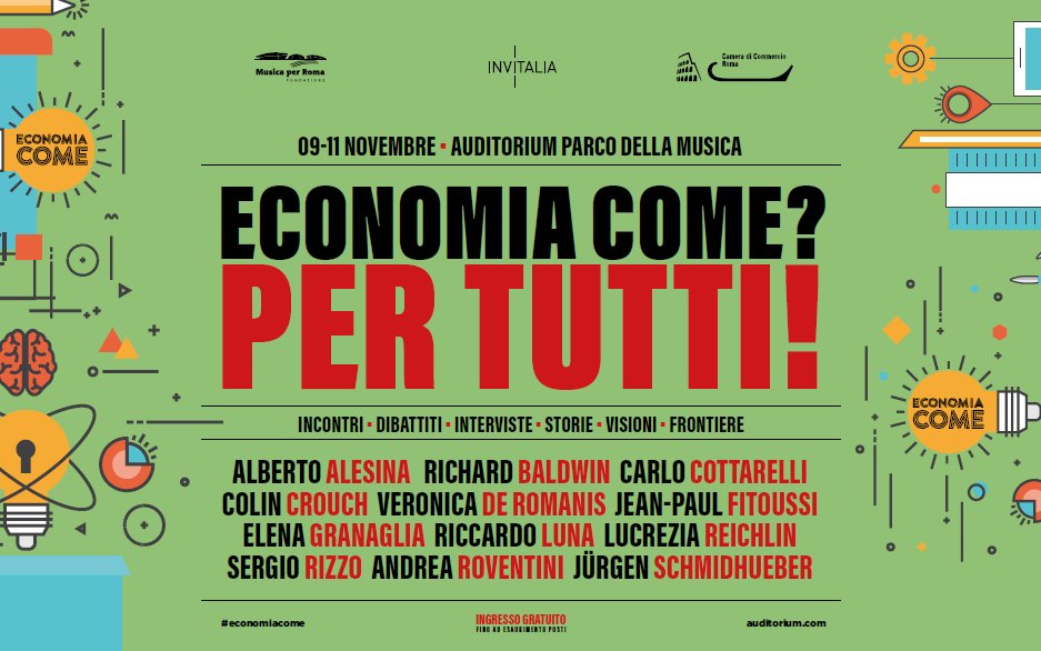Torna "Economia Come" il primo Festival della Capitale sui temi economici dedicato al grande pubblico.
👉Domani 30/10 Conferenza Stampa di lancio <a href="/AuditoriumPdM/">Auditorium PdM</a> con l'AD #Arcuri, Aurelio Regina, José R. Dosal, Lorenzo Tagliavanti invitalia.it/chi-siamo/area…