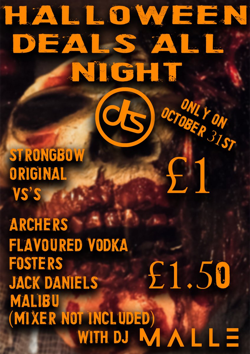 This Halloween night we have slashed our prices to give you guys the best night possible  with drinks starting from ONLY £1!
Come along to the only place to be on the scariest night of the year, and maybe try some of our chilling trick or treat shots!
#thedrwillseeyounow