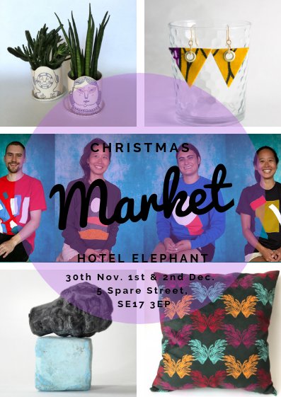 HotelElephant's tweet photo. Kick off your festive season with our Xmas Market at #sparestreet Buy unique handmade gifts and original artworks direct from the makers, 30th Nov. 6:30pm - 9:30pm & Sat 1st & Sun 2nd Dec 11am - 6pm π We can't wait! https://t.co/M9mvtzzgQv