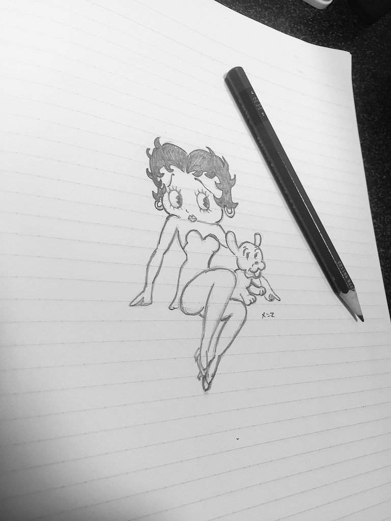 めんまpencil V Twitter ベティーちゃん イラスト アナログイラスト アメリカンキャラクター