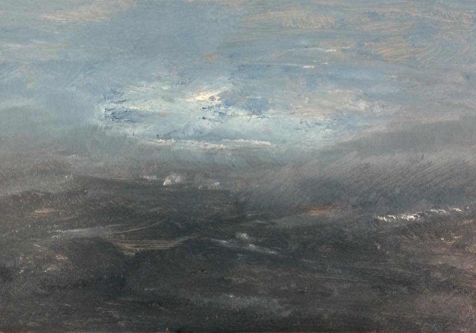 AlanRankle's tweet image. A sublime new painting in oil and graphite on aluminium by @ClaudiaDeGrandi from her series The Sea for an upcoming exhibition in 2019 @hastingsarts