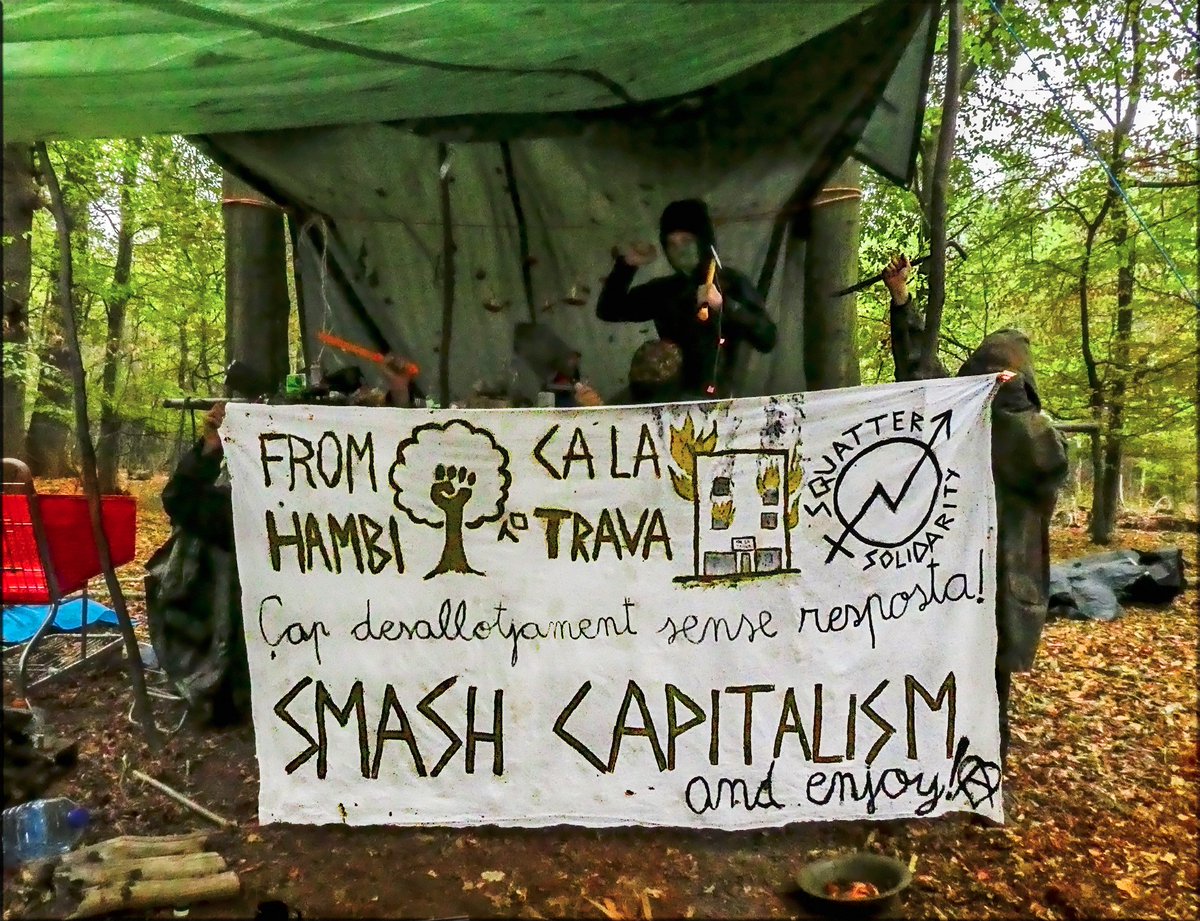 BlackSocks (@a_blacksocks) on Twitter photo We heard about some riots in #karcelona after the eviction of <a href="/Ca_LaTrava/">Ca La Trava 🏴🔥🌿</a> last week, here our support from #hambachforest to all the people who fight against gentrification and defend the streets. Desalojos son disturbios! 🔥 #calatravaresisteix We heard about some riots in #karcelona after the eviction of <a href="/Ca_LaTrava/">Ca La Trava 🏴🔥🌿</a> last week, here our support from #hambachforest to all the people who fight against gentrification and defend the streets. Desalojos son disturbios! 🔥 #calatravaresisteix
