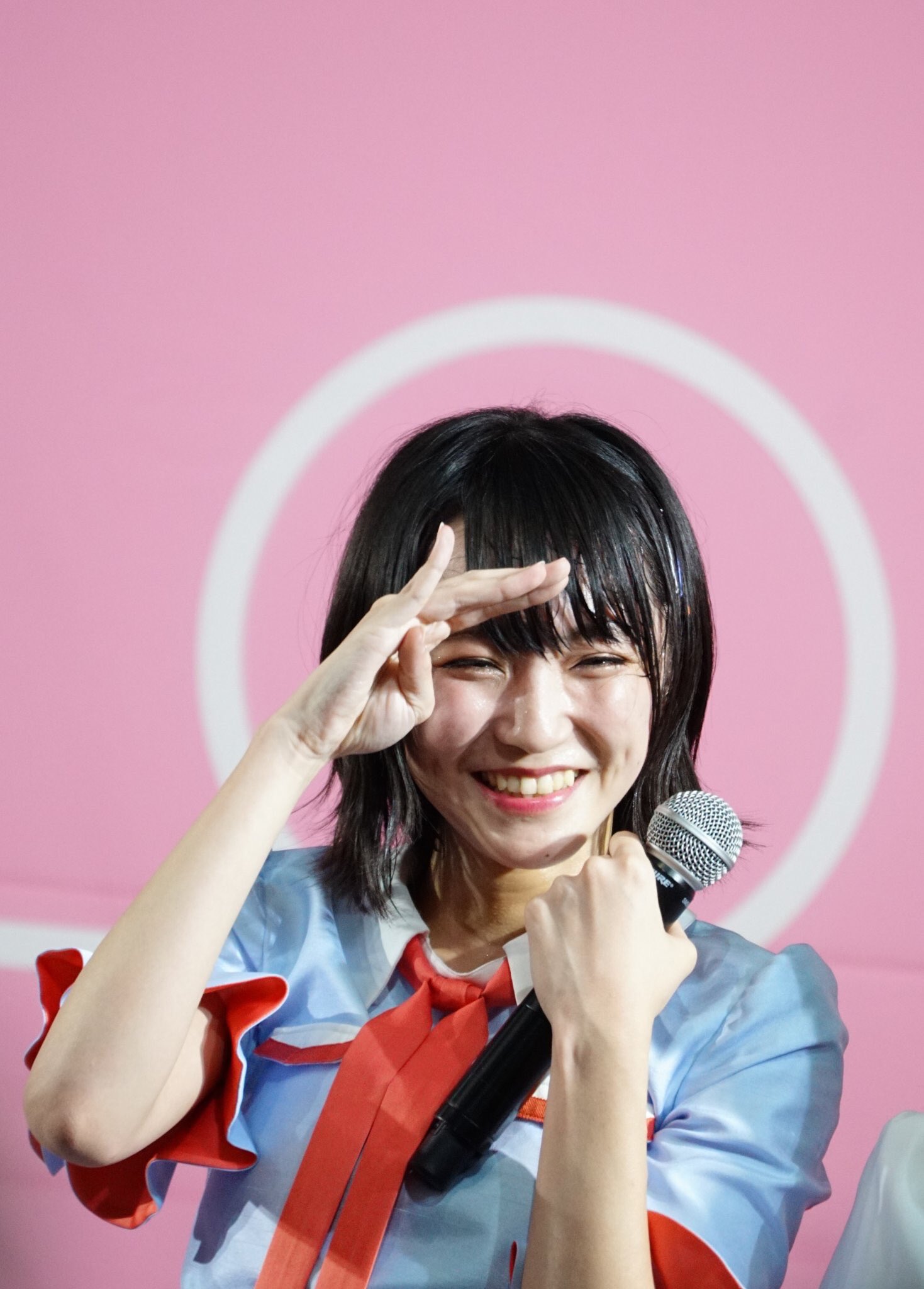 ＝ LOVE イコラブ 野口衣織 ラブソングに襲われる ピンクニット直筆 チュウ LOVE イコラブ 野口衣織 ラブソングに襲われる ピンクニット衣装