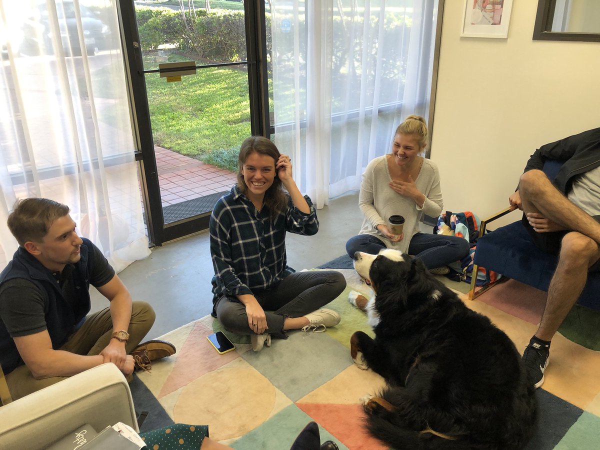 packedparty's tweet photo. Monday team meeting...#TrumanPup included ๐๐ถ Weโre introducing another new team member ๐ Warehouse Joe and talkinโ fave restaurants in Austin like @tacodeli @peachedtortilla and @BetterHalfBar ๐น๐ฎ #PackedParty https://t.co/RYXjQWM3kX