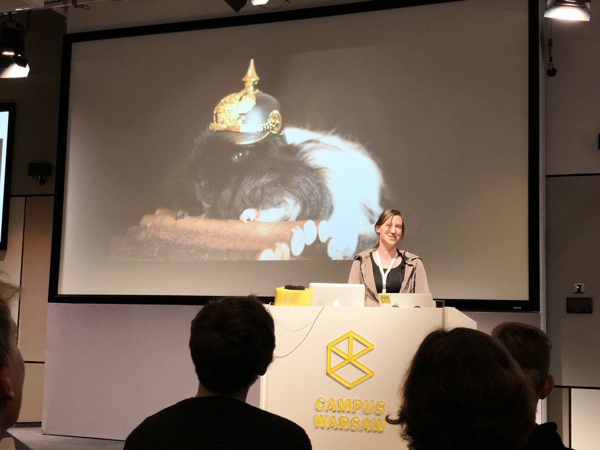 TejasKumar_'s tweet photo. Hearing about PWA from @nadia_gin today. Also, internet-enabled guinea pigs in historical costumes and competitive JavaScript 😂

This talk combines humor and technical knowledge in a really nice way. Totally digging this right now! #ConFrontJS https://t.co/3H0ikKgDOi