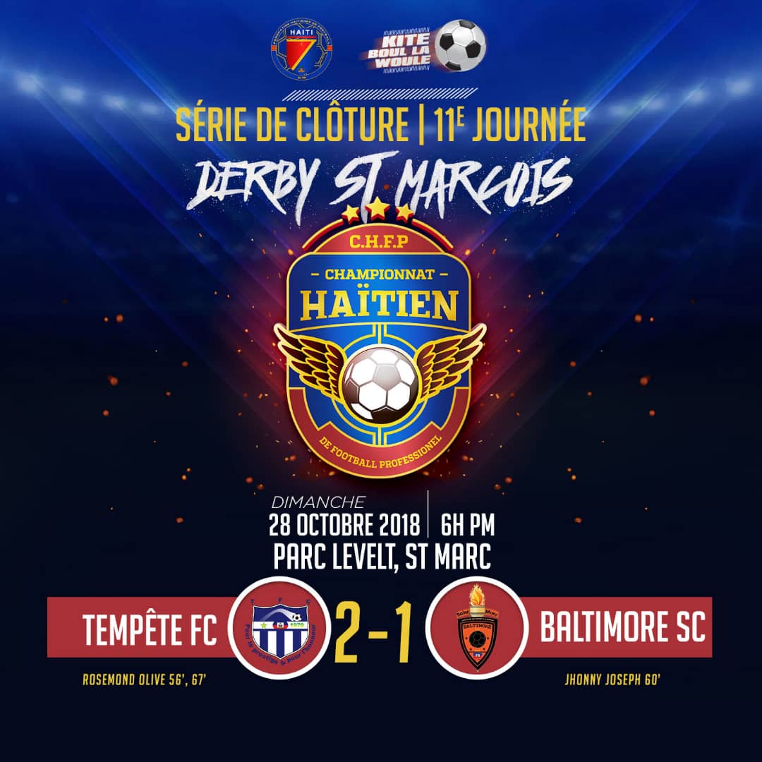fhfhaiti's tweet photo. Rezilta Final Derby vil SENMAK #TempeteFC vs #BaltimoreSC #ParcLevelt #CHANPYONANASYONALlaCHO 🔥#YONLÒTNIVOFOOTBALL #KiteboullaWoule⚽🇭🇹 https://t.co/hH4irbj8HR