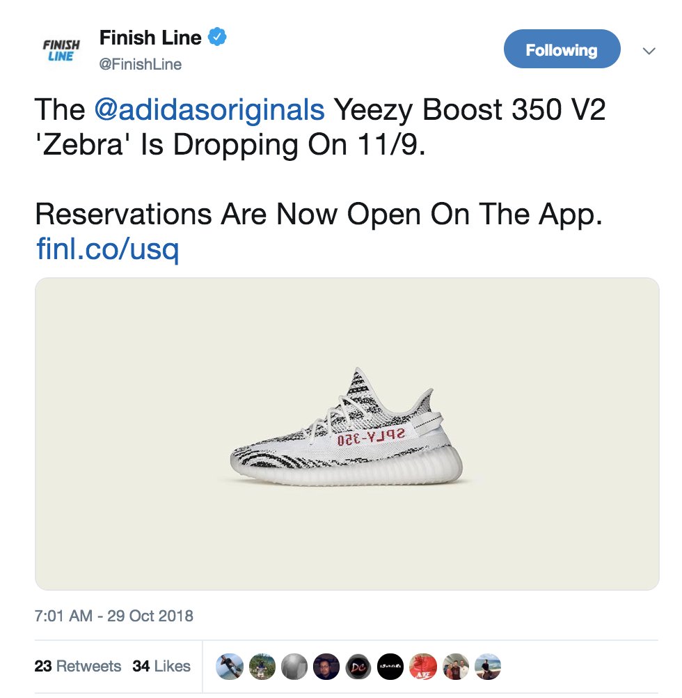 yeezy zebra restock finish line