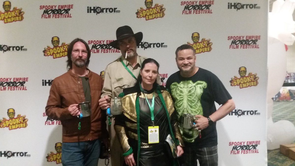 ShivaRodriguez's tweet photo. The Gods of "Father of Lies" at the screening at Spooky Empire yesterday. https://t.co/kba8W7p1Ii