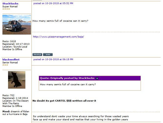 Real stupid (15 on a scale from 1 to 10) remark by Jim Hatton aka #StuckSucks  backed up by #Blackwolfmt. Typical #BajaNomad digital dirt spilled by a gringo while using our country to enjoy and enriches himself