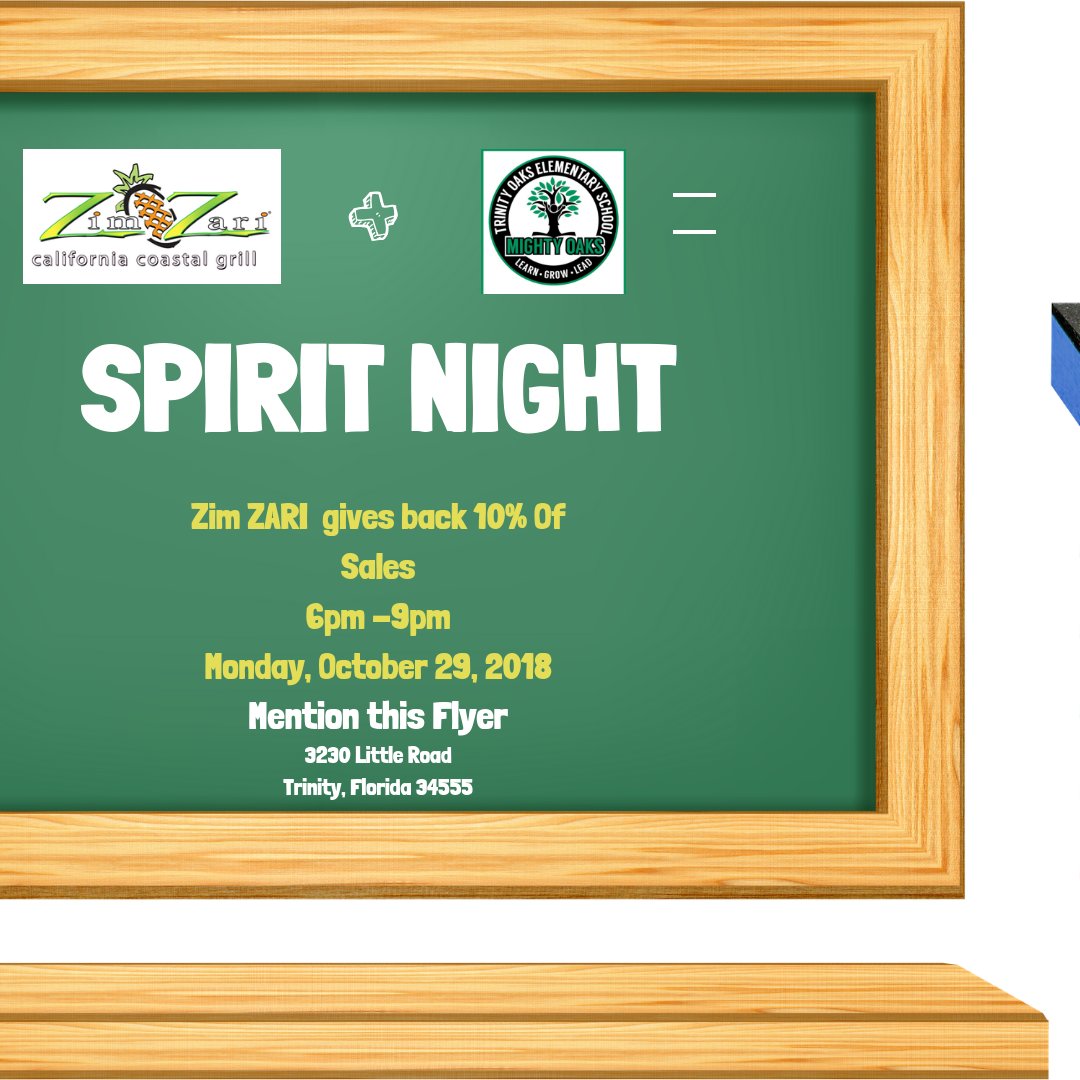 zimzari's tweet image. SPIRIT NIGHT:  TRINITY OAKS ELEMENTARY SCHOOL. Spread the word Tag your Peoples!
.
#localsupportslocal #trinityfl #spiritight #donate #supportschools #zimlovesthekids #zimzaritrinityfl