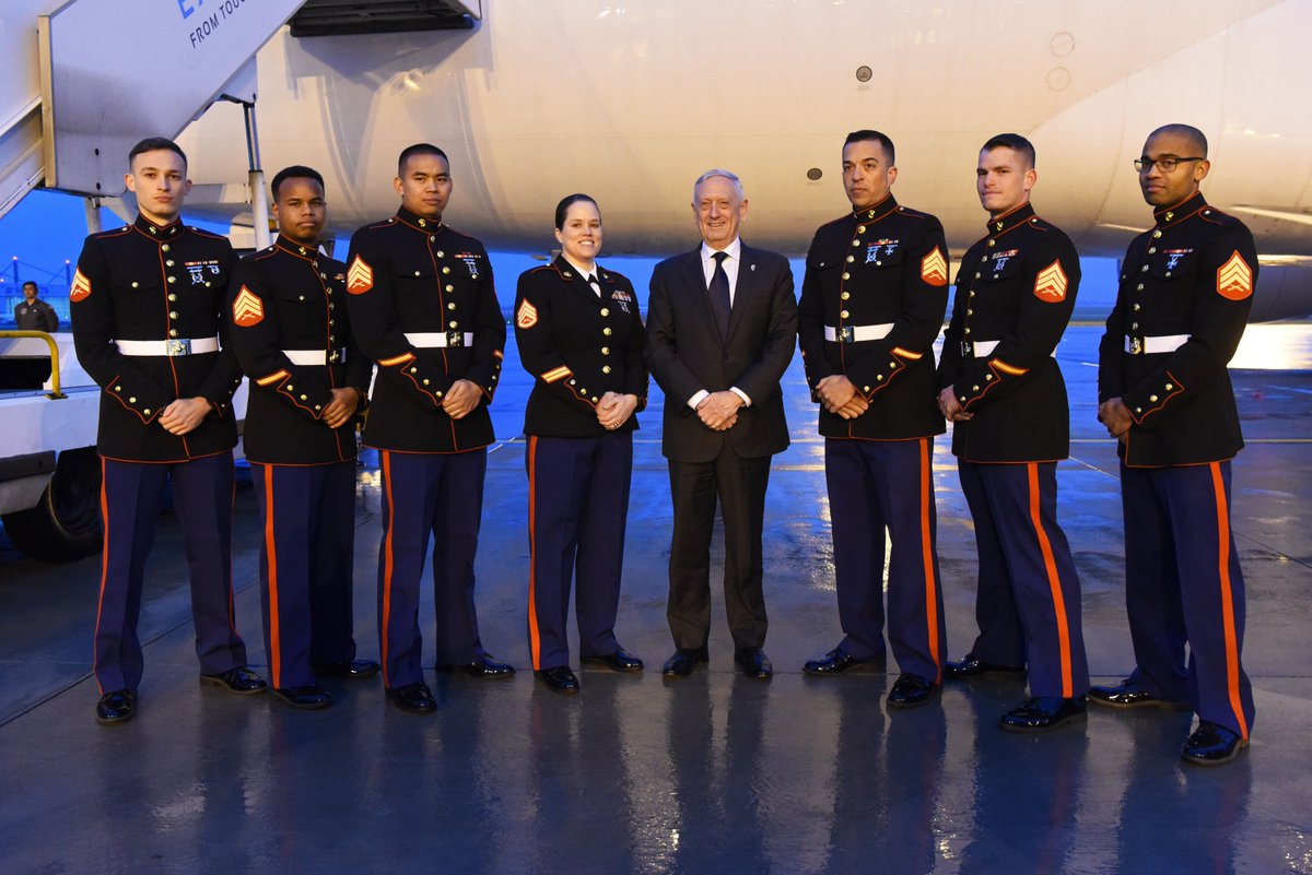 ChiefPentSpox45's tweet photo. In the first #SecDef trip to the #CzechRepublic in more than a decade, SecDef Mattis closed out his visit to #Prague offering his sincere thanks to #military & civilian personnel for their great work and service to the #UnitedStates! #KnowYourMil #SecDefTravels https://t.co/sjNTGKWGXp