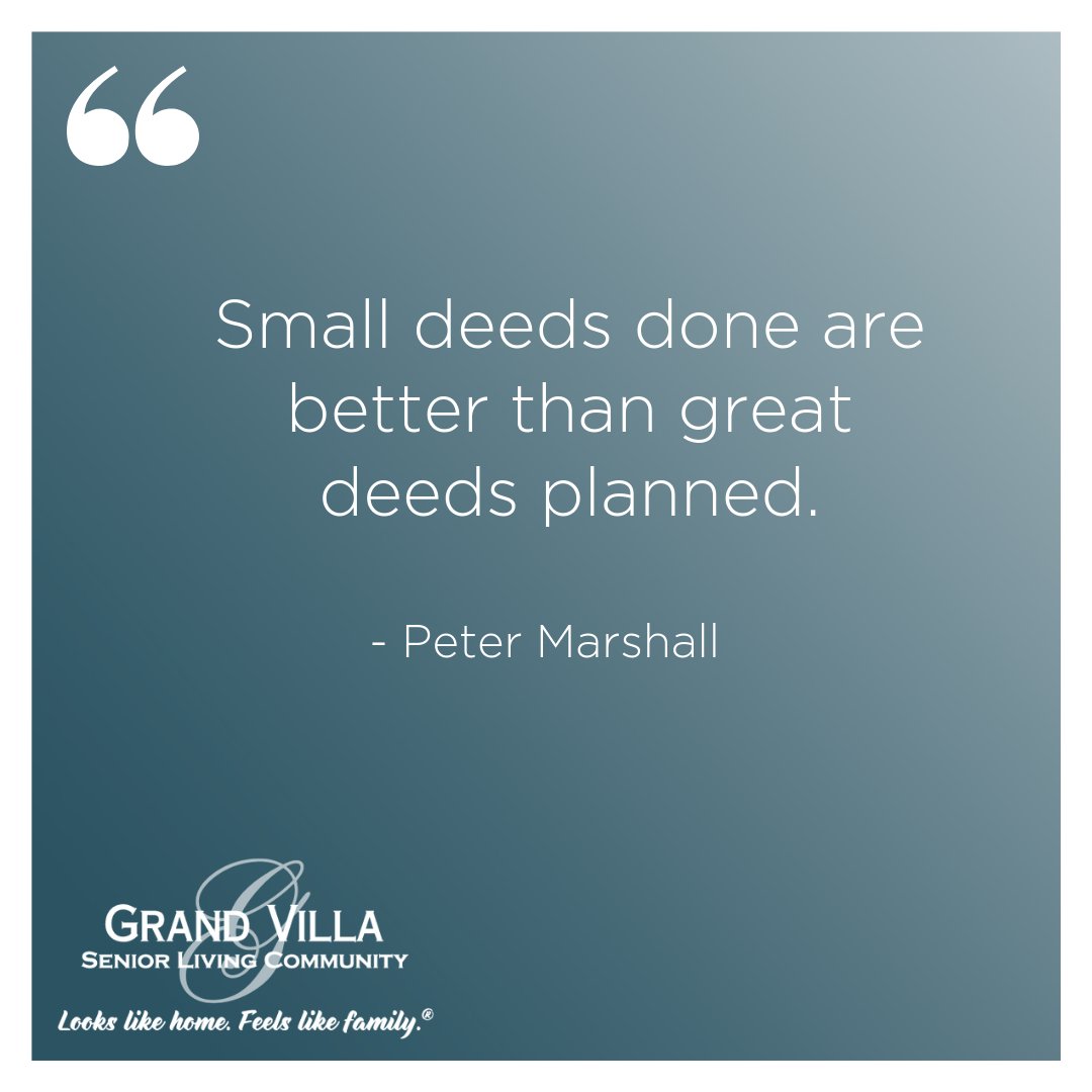 "Small deeds done are better than great deeds planned." Peter Marshall #quotes #caregiving