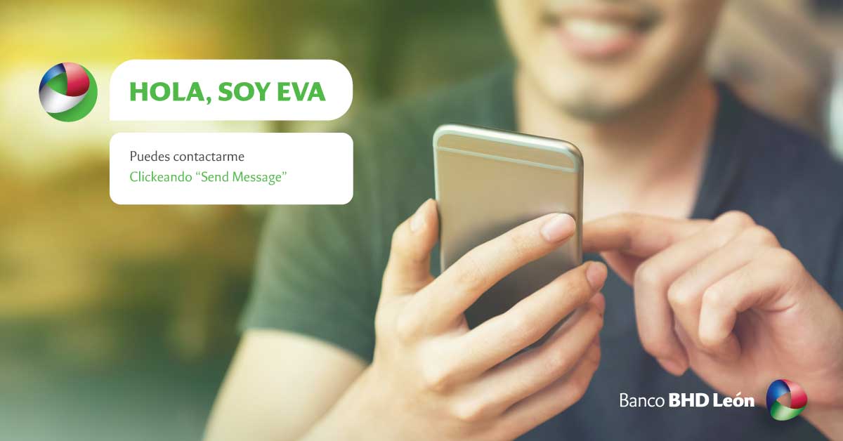 EvaBHDLeon's tweet photo. Conoce a EVA BHD León. El Nuevo canal de consultas donde puedes visualizar desde la localización de un cajero hasta el monto disponible en tu cuenta. #EVABHDLeon https://t.co/nYOZPxt2Ym