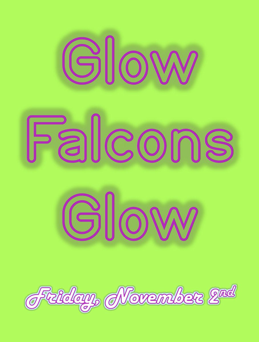 This Friday we are lighting up JV as we get ready for our game against Stratford! Glow Falcs Glow!
